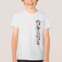 Cute Penguin Friends Kids T-Shirt — Adorable Pengu トライブレンドＴシャツ
