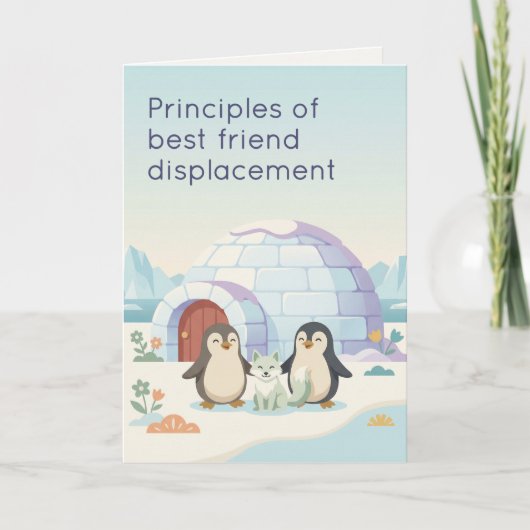 Cute Penguin Fur Baby | Dry Humour New Pet カード (正面)