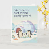 Cute Penguin Fur Baby | Dry Humour New Pet カード (黄色い花)