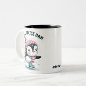 Cute Penguin “Have an Ice Day” Personalized Christ ツートーンマグカップ (正面左)