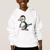 Cute Penguin Holding a Blue Fish (正面)