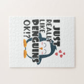 Cute Penguin I Just Really Like Penguins OK? ジグソーパズル (横)