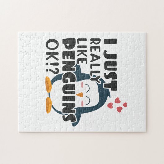 Cute Penguin I Just Really Like Penguins OK? ジグソーパズル (横)