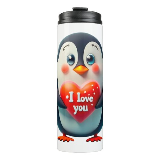 Cute penguin I love you  タンブラー (正面)