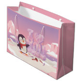 Cute Penguin I Love You Valentine Gift Bag ラージペーパーバッグ (正面アングル)