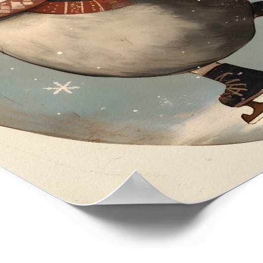 Cute Penguin Ice Skating | Nursery wall Art ポスター (角)