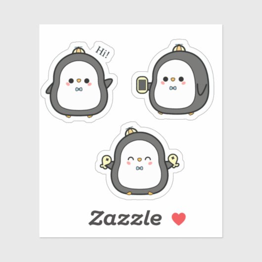Cute Penguin Kawaii Sticker Set シール (シート)