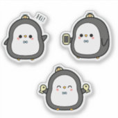 Cute Penguin Kawaii Sticker Set シール (正面)