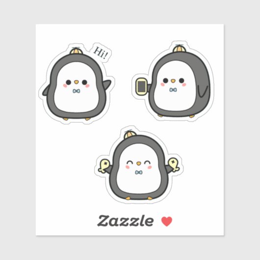 Cute Penguin Kawaii Sticker Set シール (シート)