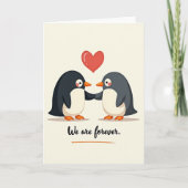 Cute Penguin Love Forever Card カード (正面)