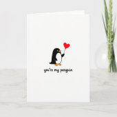Cute Penguin Love Heart Card カード (正面)