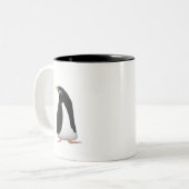 Cute Penguin Mug | Black Two-Tone Coffee Cup ツートーンマグカップ (正面左)