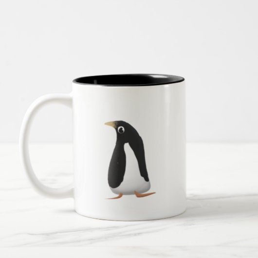 Cute Penguin Mug | Black Two-Tone Coffee Cup ツートーンマグカップ (左)
