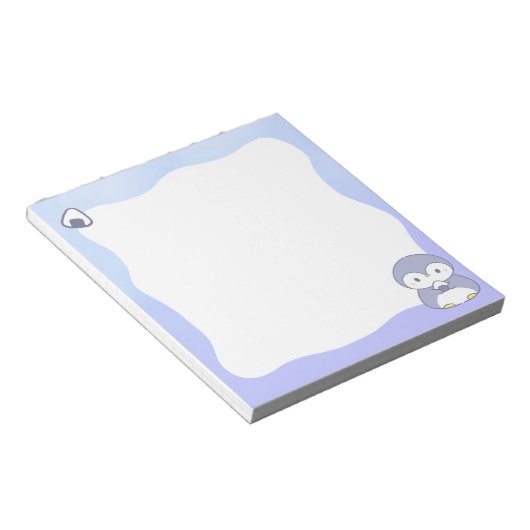 Cute Penguin Notepad | Kawaii Pastel Memo Pad ノートパッド (アングル)