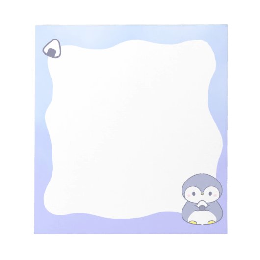 Cute Penguin Notepad | Kawaii Pastel Memo Pad ノートパッド (正面)
