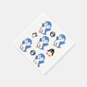 Cute Penguin Paper Napkins スタンダードカクテルナプキン (角)