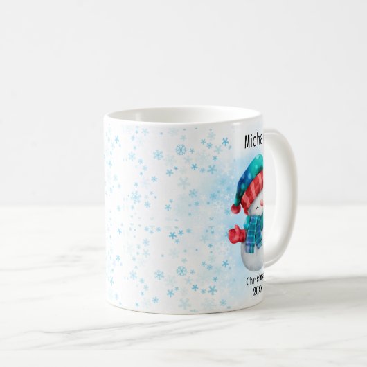 Cute penguin Personalized Name Christmas コーヒーマグカップ (正面右)