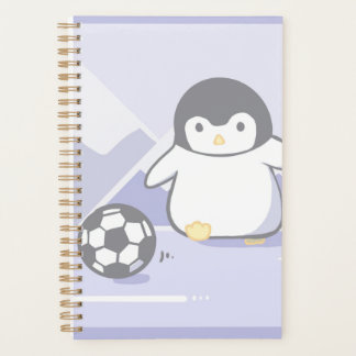 Cute Penguin Soccer Planner | Kawaii Pastel Spiral プランナー手帳