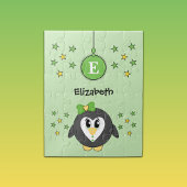 Cute penguin stars and name green kids ジグソーパズル