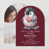 Cute Penguin themed Baby Shower Invitation 招待状 (正面/裏面)