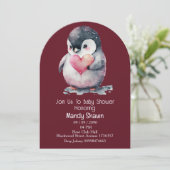 Cute Penguin themed Baby Shower Invitation 招待状 (スタンド正面)