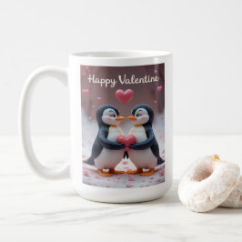 Cute Penguin Valentine Adorable Couple Love コーヒーマグカップ