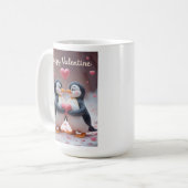 Cute Penguin Valentine Adorable Couple Love コーヒーマグカップ (正面左)