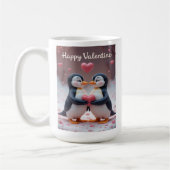 Cute Penguin Valentine Adorable Couple Love コーヒーマグカップ (左)
