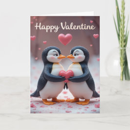 Cute Penguin Valentine Adorable Couple Love  シーズンカード