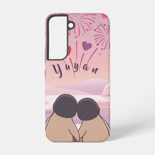 Cute Penguin Valentine Picnic Phone Case - Samsung Galaxyケース (裏面)
