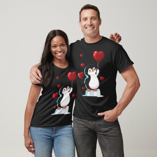 Cute Penguin Valentines Day Love Heart gift Tシャツ (ユニセックス)