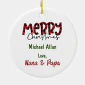 Cute Penguin Wrapped in Lights Kid's Christmas セラミックオーナメント (裏面)