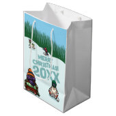 Cute Penguins Add The Year Merry Christmas! Winter ミディアムペーパーバッグ (正面アングル)