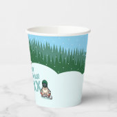 Cute Penguins Add The Year Merry Christmas! Winter 紙コップ (左)