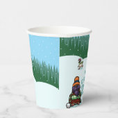 Cute Penguins Add The Year Merry Christmas! Winter 紙コップ (右)