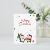Cute Penguins Christmas card シーズンポストカード (スタンド正面)