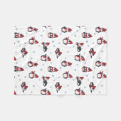 Cute Penguins Winter Birds Animals フリースブランケット (正面(横))