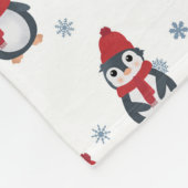 Cute Penguins Winter Birds Animals フリースブランケット (角)