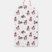 Cute Penguins Winter Birds Arctic Christmas ギフトタグ (裏面)