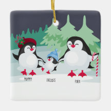 Cute Penguins with Names for Family of 3