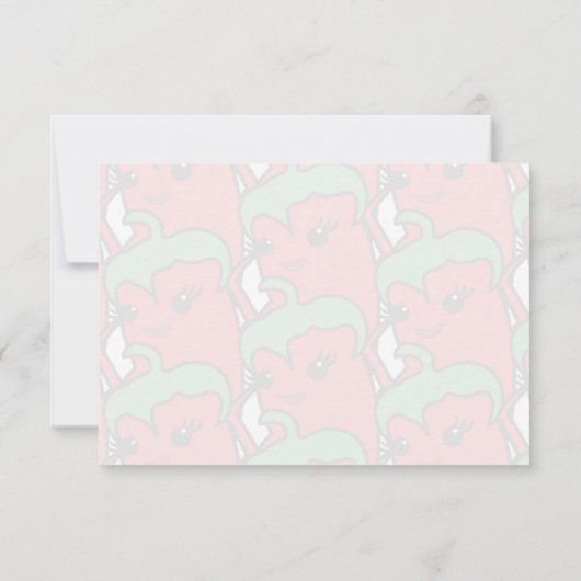 Cute Pepper Drawing Personalized Monogram Note Ca ノートカード (裏面)