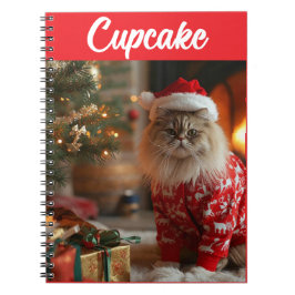Cute Persian Cat Christmas Personalized Notebook ノートブック