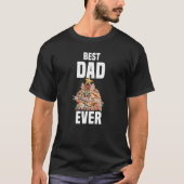 Cute Persian cat with fairy lights Best Dad Ever Tシャツ (正面)
