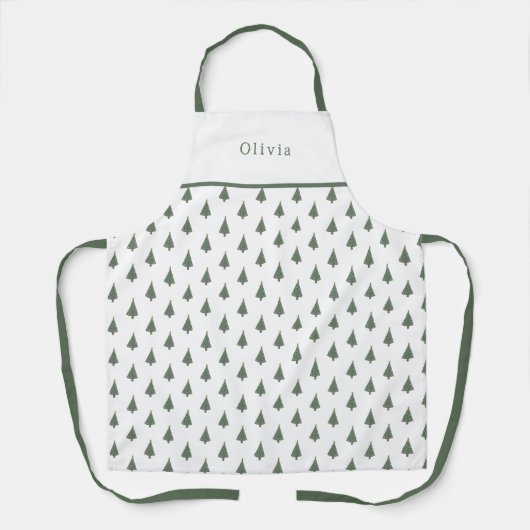 Cute Personalised Christmas Tree Pattern Apron エプロン (正面)