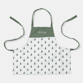 Cute Personalised Christmas Trees Pattern Apron エプロン (正面)