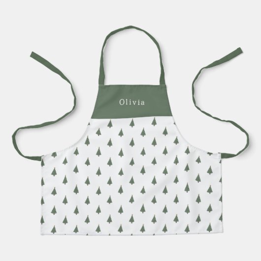 Cute Personalised Christmas Trees Pattern Apron エプロン (正面)