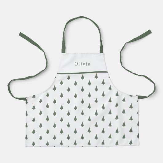 Cute Personalised Christmas Trees Pattern Apron エプロン (正面)