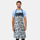 Cute Personalised Christmas Winter Pattern Apron. エプロン (着用した状態)