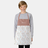 Cute Personalised Floral Botanical Pattern Apron エプロン (着用した状態)