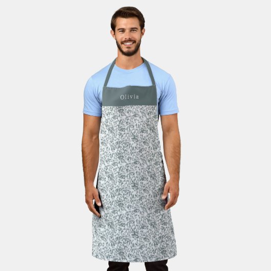 Cute Personalised Floral Botanical Pattern Apron エプロン (着用した状態)